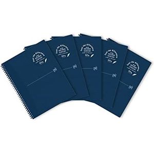 Oxford Origin duurzaam notitieboek A4+ gelijnd 70 vel 90g blauw pak van 5