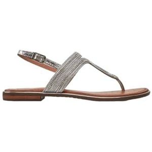 Geox D Sozy Plus E Platte damessandalen, zilver, 37 EU, zilver, 37 EU