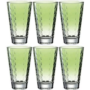 LEONARDO HOME 025904 drinkglas OPTIC set van 6 300 ml lichtgroen, glas, groen