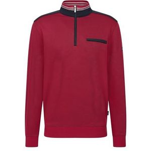 bugatti Heren sweatshirt Troyer borstzak katoen, 950-rood, L