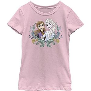 Disney 2 Frozen Wreath Girl'S Solid Crew Tee, lichtroze, XS, roze, XS, Roze, XS