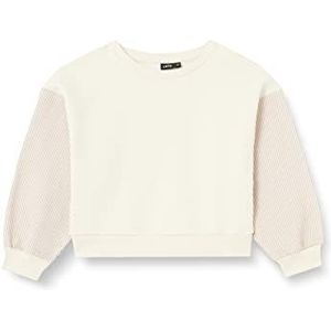 NAME IT Girl's NLFPINOPAL LS Short Wide BRU Sweat Sweatshirt, Turtledove/Detail:Cut/SEW-Turtledove/Dull Gold, 134/140