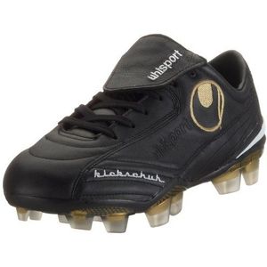 Uhlsport Kickschuh Legende FXG 100812601, unisex - sportschoenen voor volwassenen - voetbal, Zwart Zwart Goud 01, 46 EU