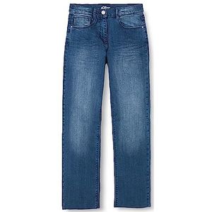 s.Oliver Junior Girls' Ankle Jeans, Straight Leg, Blue, 170, blauw, 170 cm, Blauw, 170 Duże rozmiary