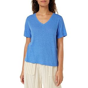 Peppercorn Marina T-shirt met V-hals | Blauwe T-shirts voor dames VK | Lente T-shirt | Maat XL