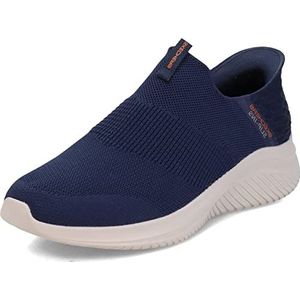 Skechers Ultra Flex 3.0 Smooth Step Sneaker voor heren, Marineblauwe gebreide rand, 42.5 EU