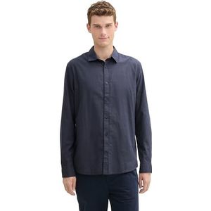 TOM TAILOR - Herenhemd - Blauwe Structuur - XXL