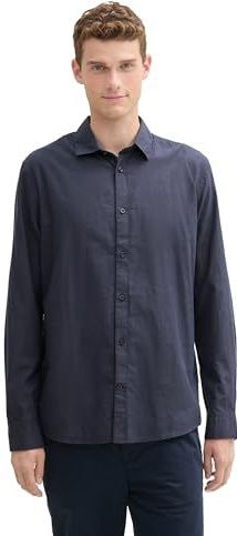 TOM TAILOR - Herenhemd - Blauwe Structuur - XXL
