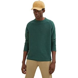 TOM TAILOR Denim Uomini Shirt met lange mouwen in gemêleerde look 1033923, 30828 - Explorer Green Melange, XS