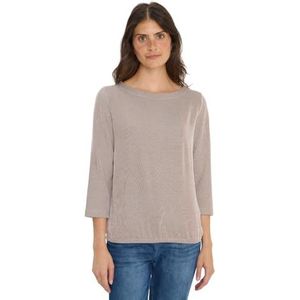 Cecil - Shirt - Mocha Caramel - 3/4 Mouwen - Met Streepmotief