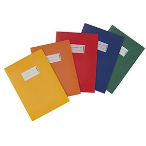 HERMA 20230 Instapenveloppen A5 papier, bruin, 5 stuks, boekjes met tekstveld van krachtig gerecycled oud papier en rijke kleuren, set voor schoolschriften, gekleurd