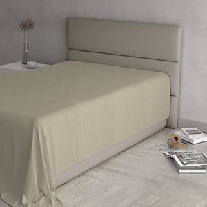 Max Color Hoeslaken, 100% katoen, effen, taupe, Frans bed, 180 x 300 cm