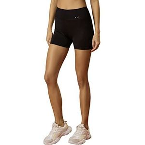 Koton Dames Medium Rise Minimal Gedrukt Korte Biker Leggings Panty, Schwarz (999), XS