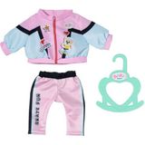 BABY born Little Joggingpak 836347 - Tweedelig pak met broek, jas en hanger voor 36cm poppen - Voor kinderen om zelfstandig aan te kleden - Vanaf 1 jaar