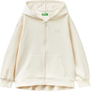 United Colors of Benetton Sweatshirt met capuchon voor meisjes en meisjes, crèmewit 0r2, 140 cm