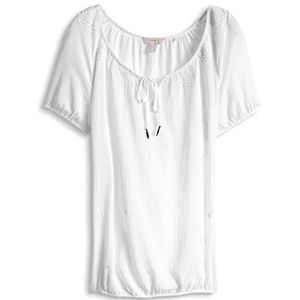 ESPRIT dames Regular Fit blouse van lichtgewicht katoen-crèpe in Carmen Style 064EE1F014