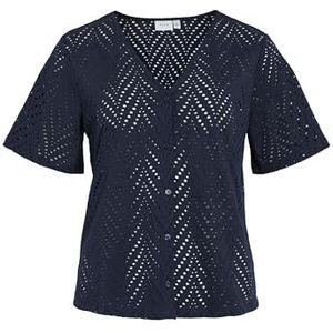 Vila Dames Videlaia V-hals S/S Shirt/Pb, navy blazer, L
