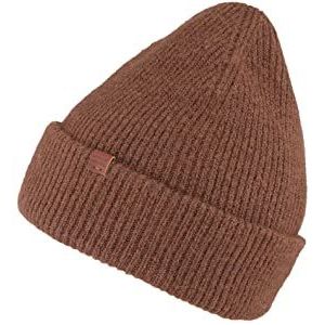 BICKLEY + MITCHELL Dames Soft Chunky Double Cuff Beanie Hat, kastanjebruin, Eén maat