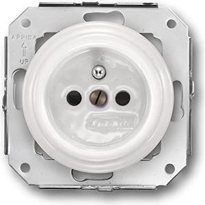 FONTINI - GARBY COLONIAL - Stopcontact 2P+T 16A 250V Wit Porselein Ref. 31208173