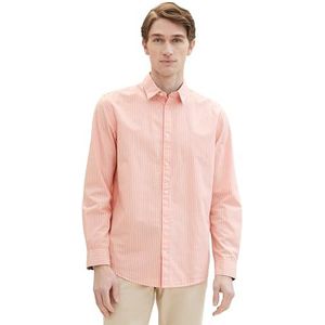 TOM TAILOR Herenhemd, 35192 - Hazy Coral Rose Stripe, XXL
