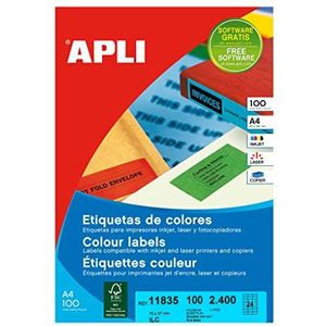 APLI 11835 - Permanente blauwe etiketten 70,0 x 37,0 mm 100 vellen
