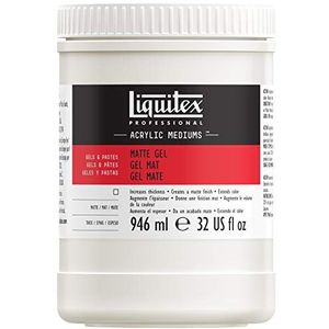 Liquitex 5323 Professioneel mat gelmedium, verwijdert de glans van acrylverf, kan worden gebruikt als lijm voor collages - 946ml Pot