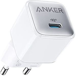Anker 511 Charger (Nano Pro) 20W PIQ 3.0 oplader, USB-C voeding, compatibel met iPhone 13/13 Mini/13 Pro/13 Pro Max/12, iPad/iPad Mini, Pixel, Arctic White (kabel niet inbegrepen)