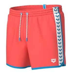 Arena Icons Team Stripe Zwemshorts voor heren, Calypso Coral-turquoise-wit, L