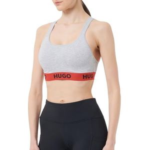 HUGO Dames Padded Sporty Logo Bralette, Medium Grey35, S