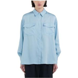 Replay Dames relaxed fit blouse viscose, 109 Pastel Sky Blue, L