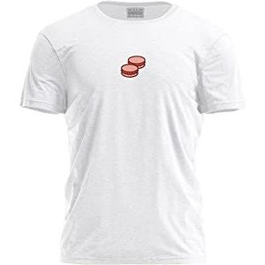 Bona Basics, Digitaal bedrukt, basic T-shirt voor heren,%100 katoen, wit, casual, herentops, maat: M, Wit, M