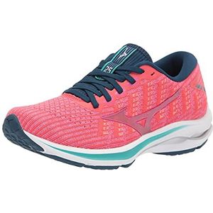 Mizuno Wave Rider 25 Sneaker voor dames, Waveknit Cayenne Phlox Roze, 41 EU