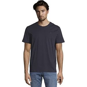 TOM TAILOR Uomini Basic T-shirt met kleine print 1026631, 10690 - Knitted Navy, XXS