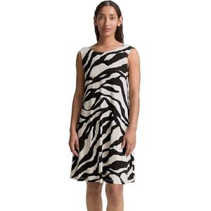 TOM TAILOR - 38070 - Jersey Jurk - Abstract Beige Zebra - Mouwloos met Rugdetail