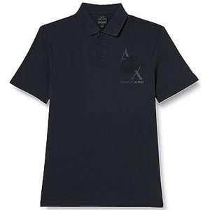 Armani Exchange Sustainable poloshirt voor heren, bedrukt Eagle logo, regular fit, Blau, XS