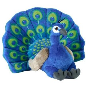 Wild Republic Cuddlekins Eco Peacock, knuffeldier, 30,5 cm, pluche speelgoed, vulling is gesponnen gerecyclede waterflessen, milieuvriendelijk