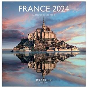 Drager Paris Grote wandkalender Frankrijk 2024, om op te hangen, 29 x 29 cm, 16 maanden sept-23 tot december 24, 7 talen, kalender kantoor, huis, maandelijks | decoratie, organisatie |