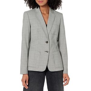 Tommy Hilfiger Damesjas met flattering fit en blazer met enkelknoopsluiting, zwart/ivoor, 36