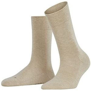 FALKE Dames Sokken Sensitive London W SO Katoen Met comfort tailleband 1 Paar, Beige (Sand Melange 4650) nieuw - milieuvriendelijk, 35-38