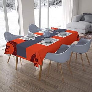 Bonamaison Tafelkleed, Anti-Mold, Sneldrogend, Waterdicht, 100% Polyester Tafellaken, Oranje Bordeaux, 140 x 200 Cm - Ontworpen en Vervaardigd in Turkije