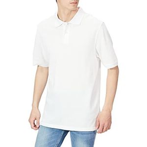 Amazon Essentials Men's Poloshirt van piqué-katoen met normale pasvorm (verkrijgbaar in grote en lange maten), Wit, S