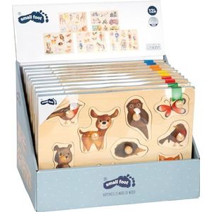 Small Foot Baliedisplay 10 puzzels van hout met verschillende motieven, vanaf 12 maanden, 11504, meerkleurig