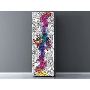 Oedim Kleurrijk vinyl koelkast 185 x 70 cm | stevig en eenvoudig aan te brengen | Decoratieve zelfklevende sticker in elegant design