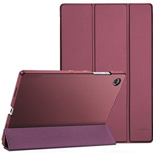 ProCase Hoes voor Galaxy Tab A8 Case 10,5-inch 2021 (SM-X200 SM-X205), Trifold Hoesje Beschermhoes Smart Folio Cover Case met Translucent Back Shell (Wijn)