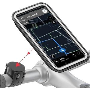 Shapeheart Magnetische telefoonhouder voor fiets, met afneembare tas, waterdicht, houder voor telefoon, motorfiets, fiets, scooter, mountainbike, telefoonhouder, universele accessoires