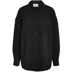 Nmripple L/S Oversized Shirt WVN Noos, zwart, S