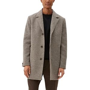 s.Oliver Herenmantel met lange mouwen, Beige check, XXL
