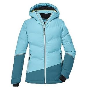 killtec Meisjes Ski-jas/gewatteerde jas met capuchon en sneeuwvanger KSW 178 GRLS SKI QLTD JCKT, light turquoise 152, 39900-000