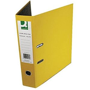 Q CONNECT KF01471 Foolscap papier-backed ordner - geel, pak van 10