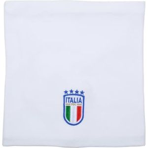 FIGC Gebreide nekwarmer met borduurwerk, officiële Italiaanse voetbalbond 253046, wit